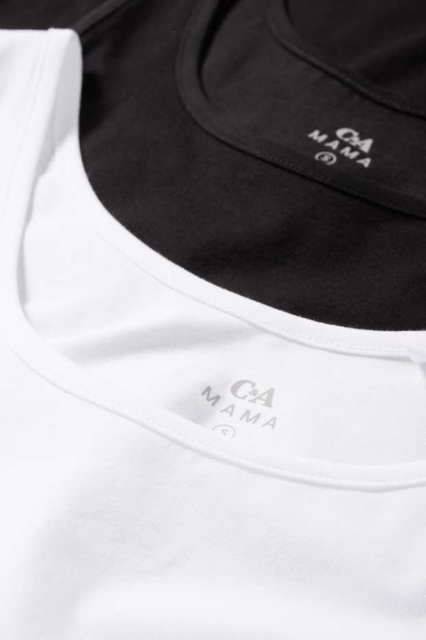 Damen - Multipack 2er - Umstands-Top - schwarz / weiss