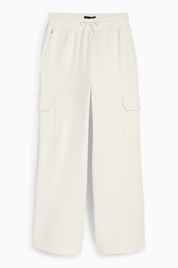 Femmes - Pantalon de jogging cargo de sport - blanc crème