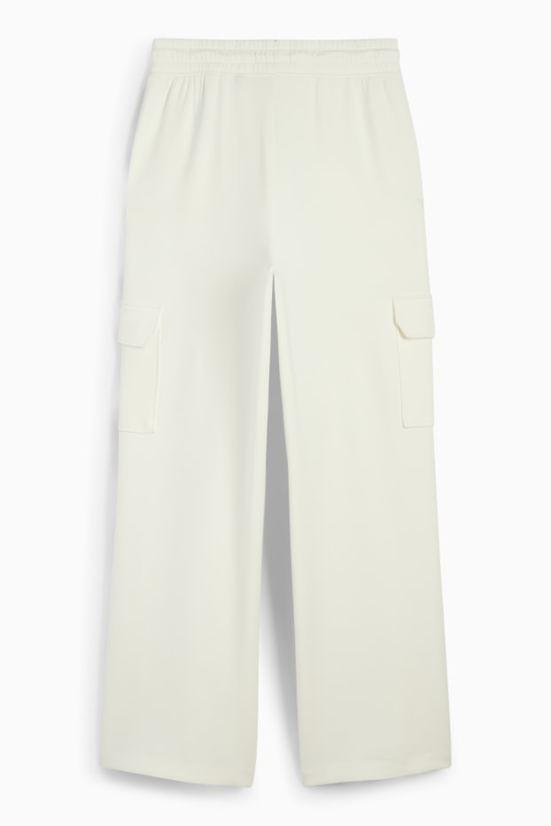 Femmes - Pantalon de jogging cargo de sport - blanc crème