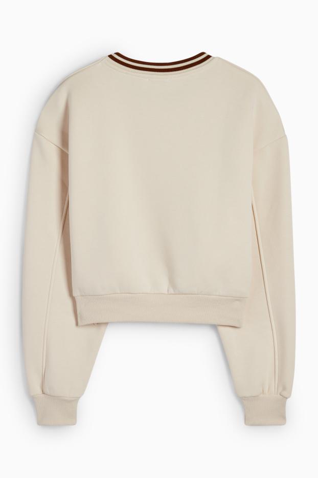 Women - Cropped sweatshirt - light beige