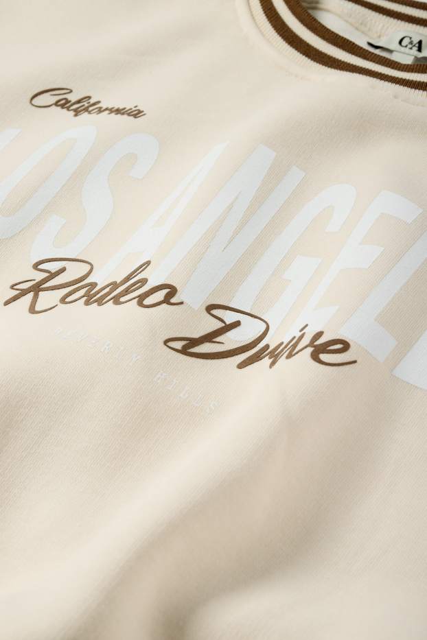 Women - Cropped sweatshirt - light beige