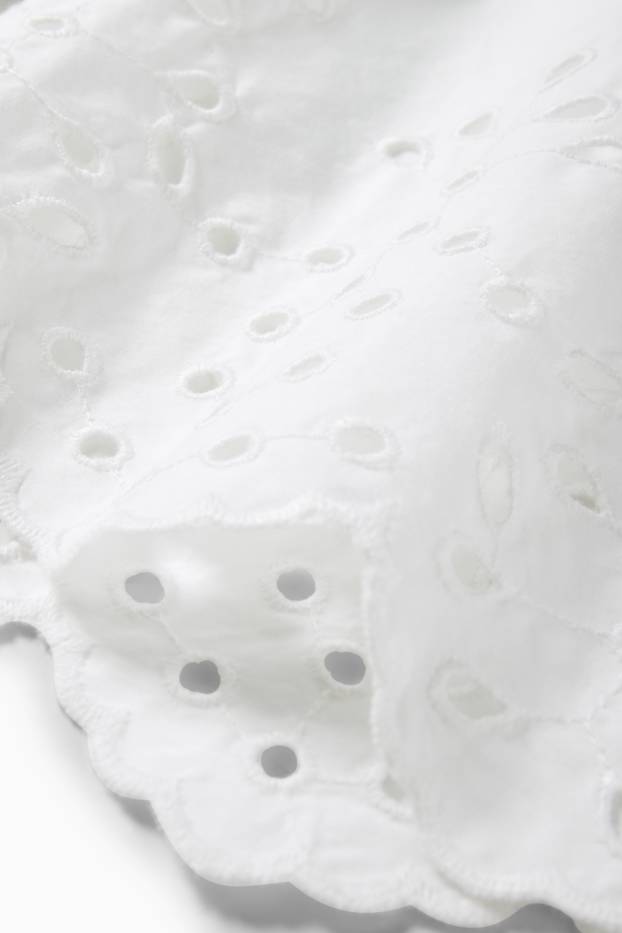 Dames - Blouse - Broderie Anglaise - wit