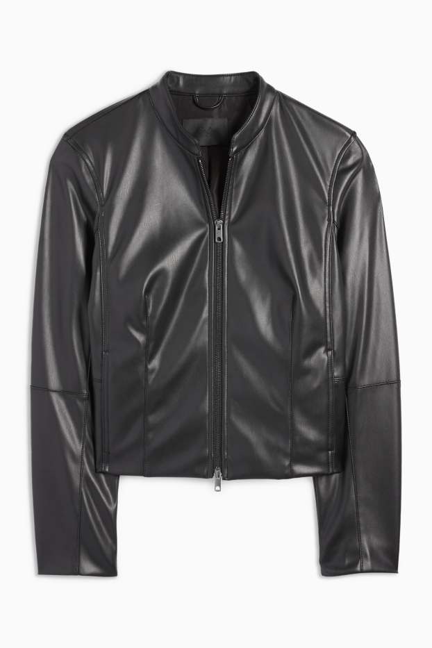 Femmes - Blouson de motard - synthétique - noir