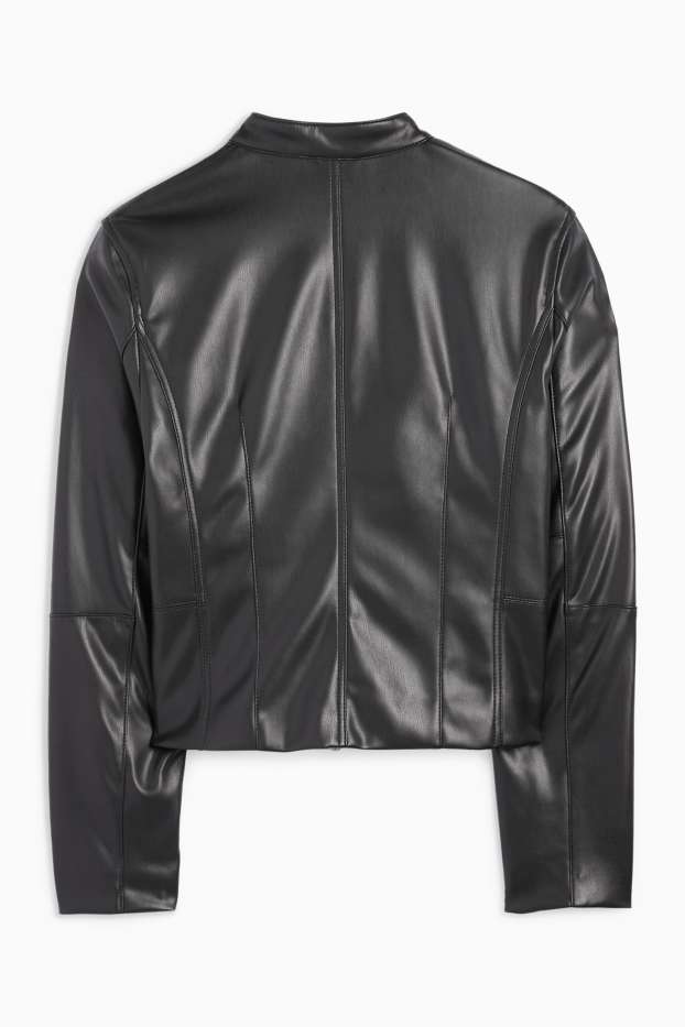 Femmes - Blouson de motard - synthétique - noir