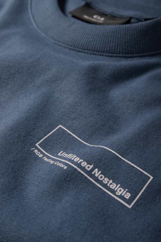 Hommes - T-shirt - relaxed fit - bleu foncé