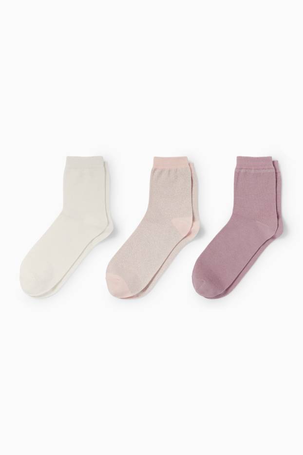 Women - Multipack of 3 - socks - dark rose