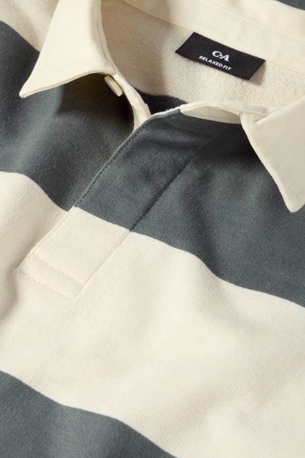 Hommes - Polo - à rayures - vert / beige
