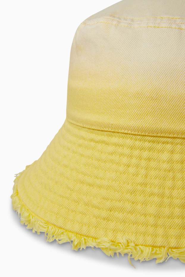 Dames - Denim hoed - geel