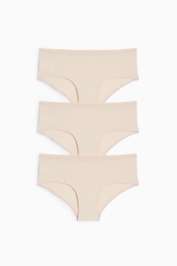 Damen - Multipack 3er - Hipster - hellbeige