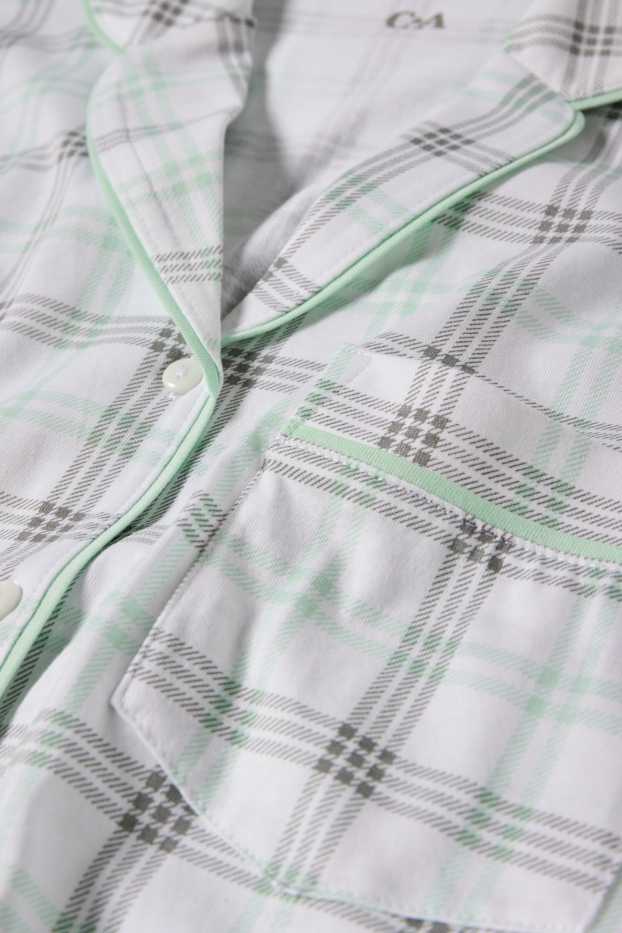 Mujer - Pijama - de cuadros - gris / verde