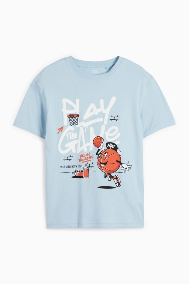 Kinder Jungen - Basketball - Kurzarmshirt - hellblau