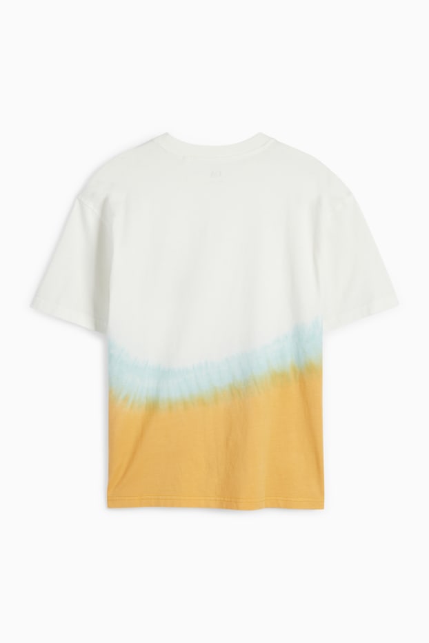 Kinder Jungen - Skater - Kurzarmshirt - gemustert - cremeweiss