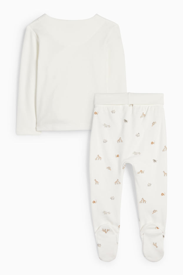 Unisex - Animals salvatges - conjunt per a nounat - 2 peces - blanc