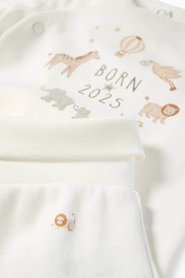 Unisex - Animals salvatges - conjunt per a nounat - 2 peces - blanc