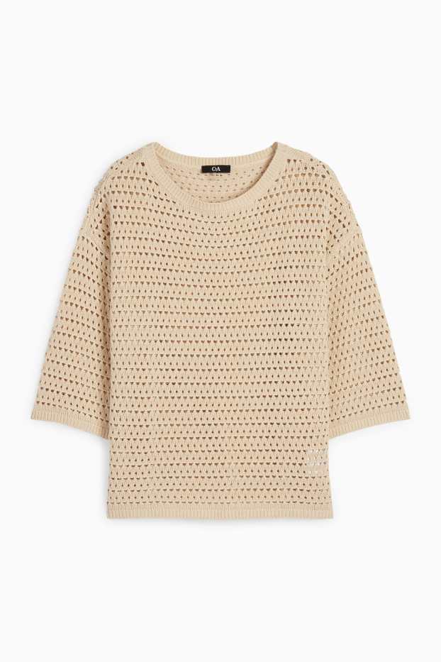 Damen - Pullover - beige