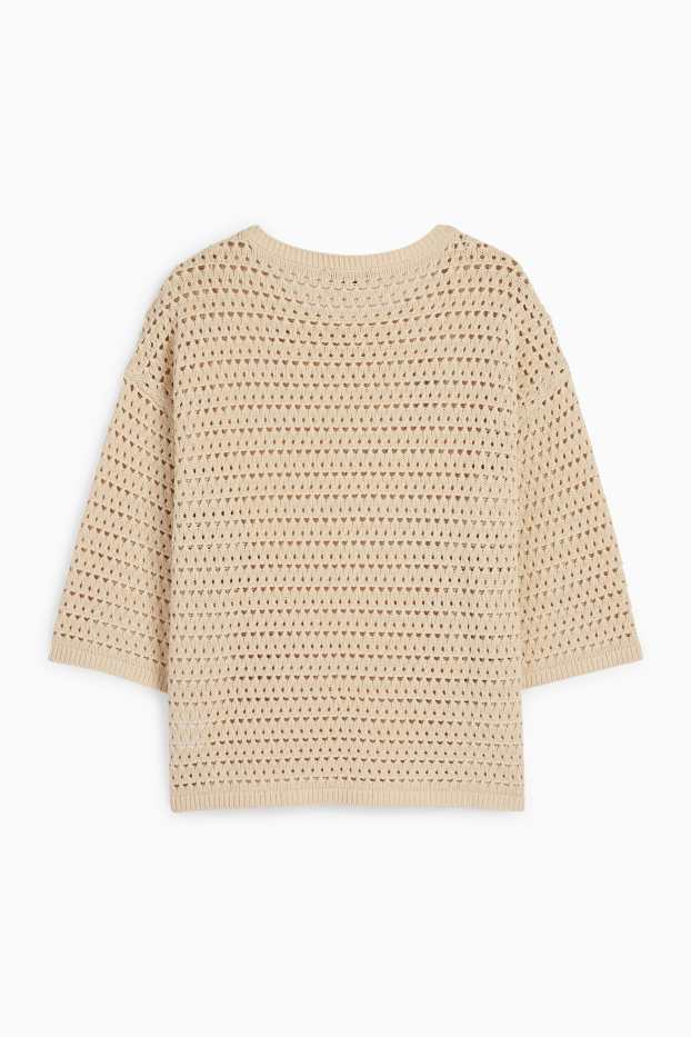 Damen - Pullover - beige