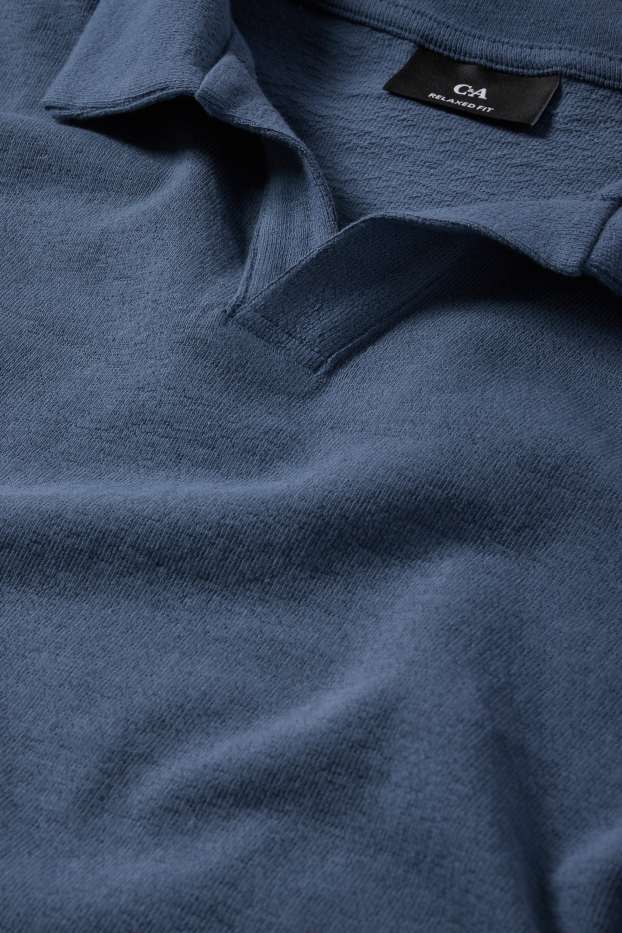 Uomo - Polo - a coste - blu scuro