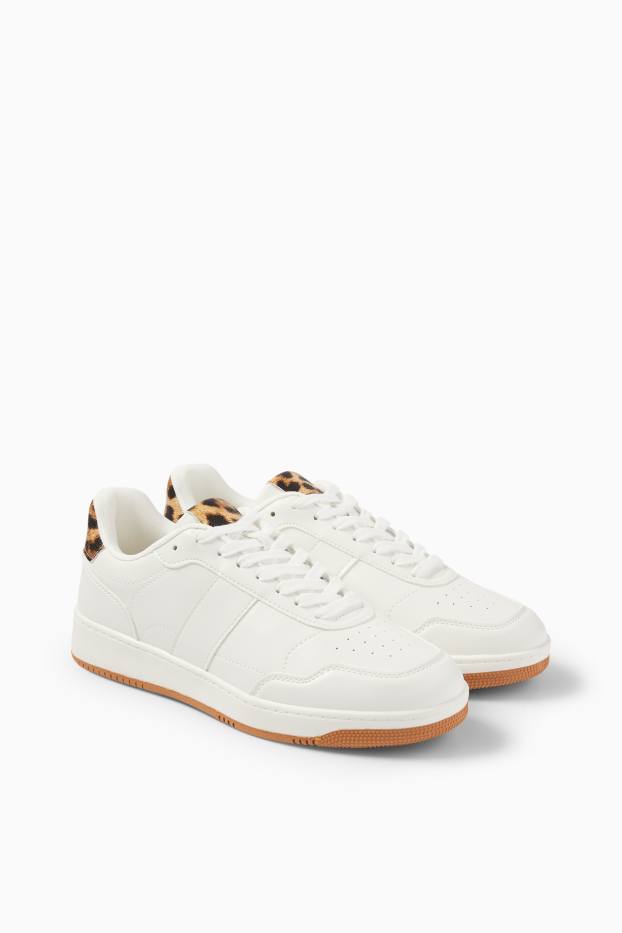 Damen - Sneaker - Lederimitat - weiß