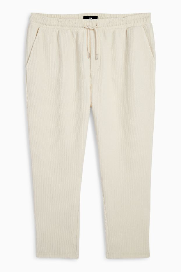 Bărbați - Pantaloni de trening - reiați - alb-crem