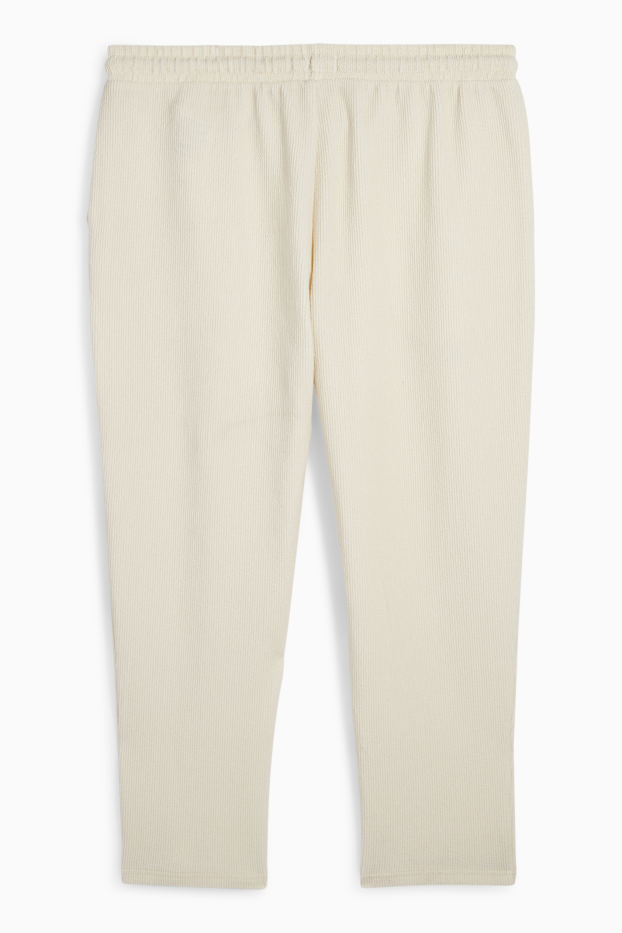 Bărbați - Pantaloni de trening - reiați - alb-crem