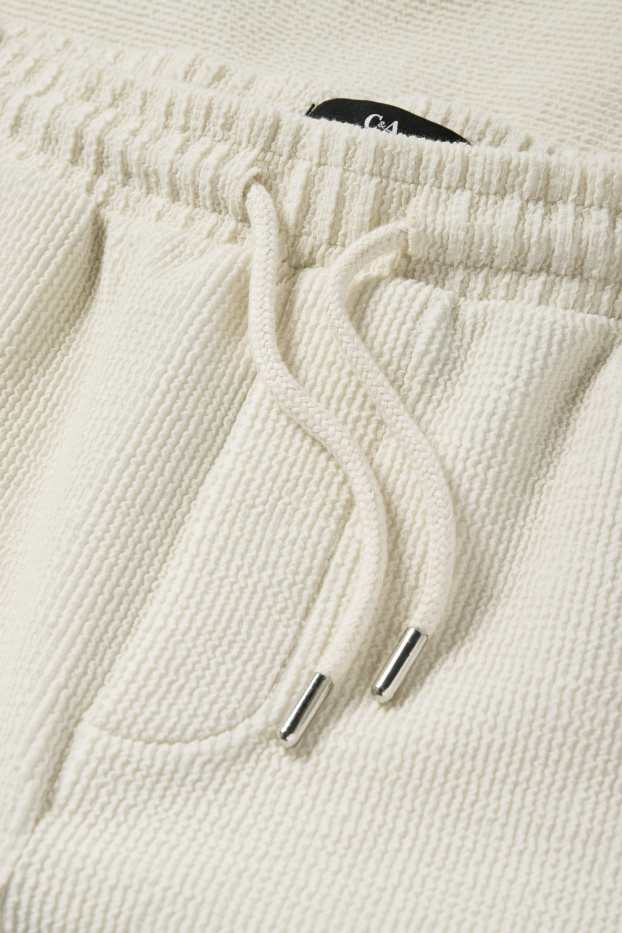 Bărbați - Pantaloni de trening - reiați - alb-crem