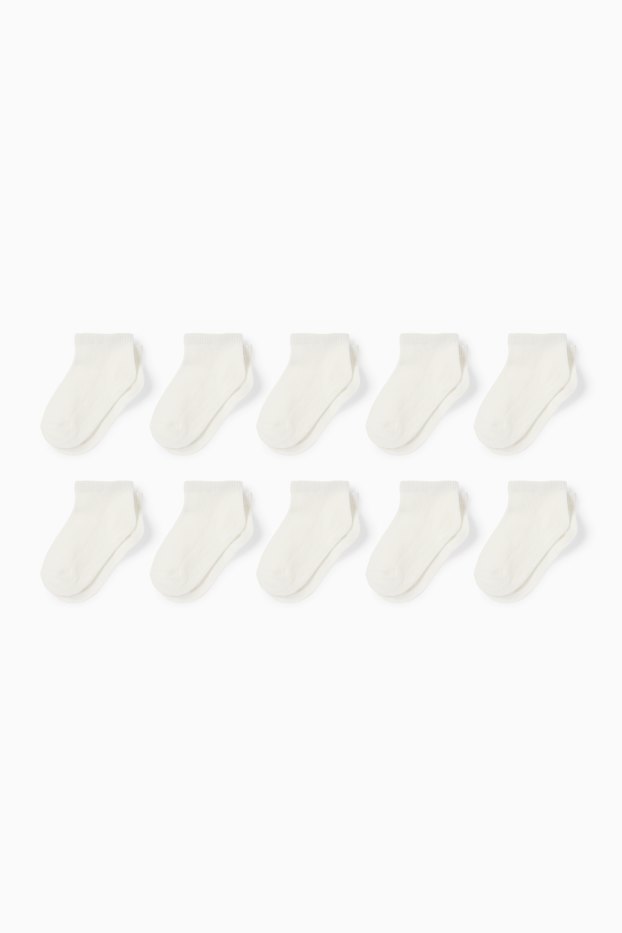 Unisex - Multipack of 10 - baby trainer socks - white