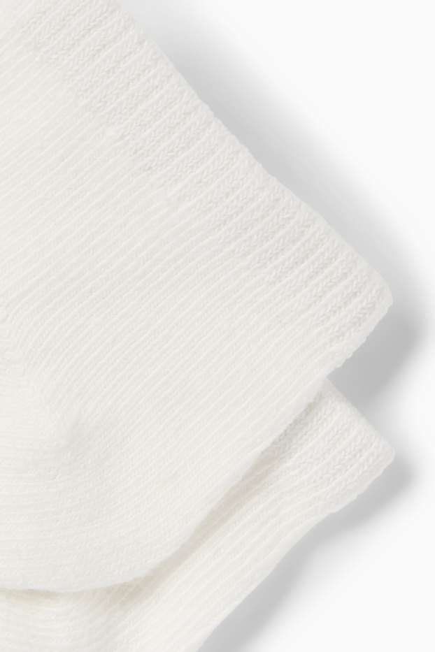 Unisex - Multipack of 10 - baby trainer socks - white