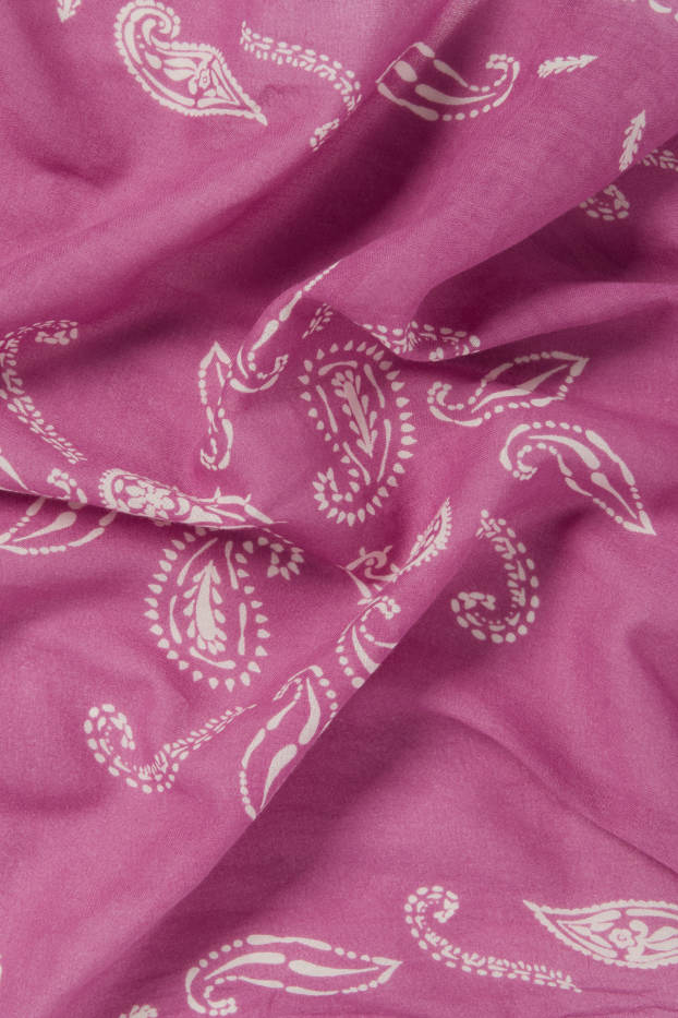 Dames - Sjaaltje - met patroon - fuchsiarood