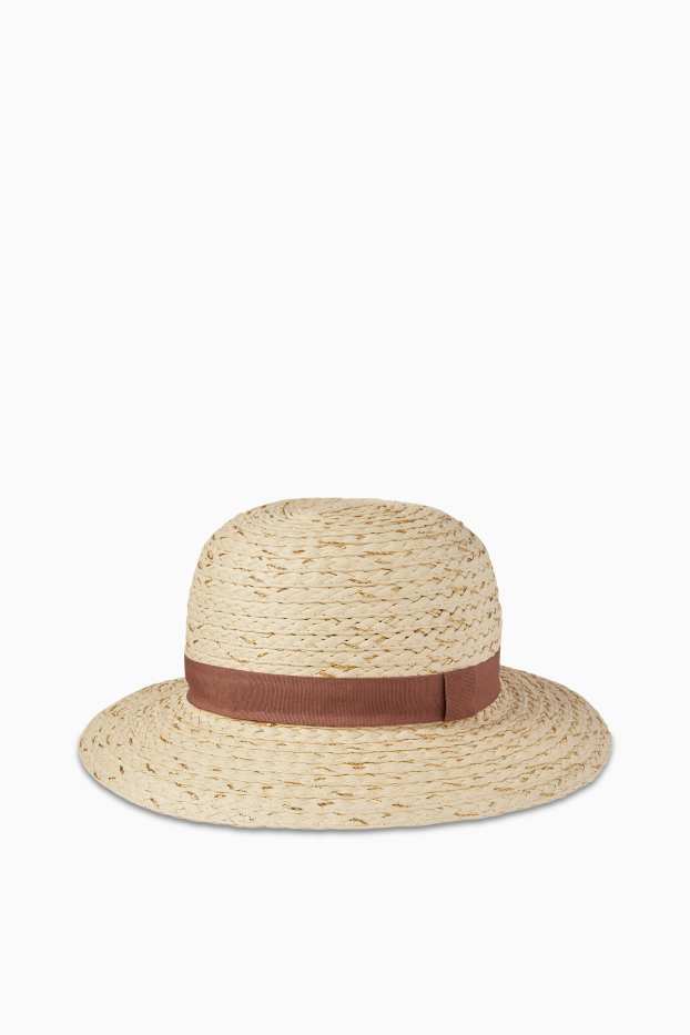 Enfants filles - Bob en paille - beige