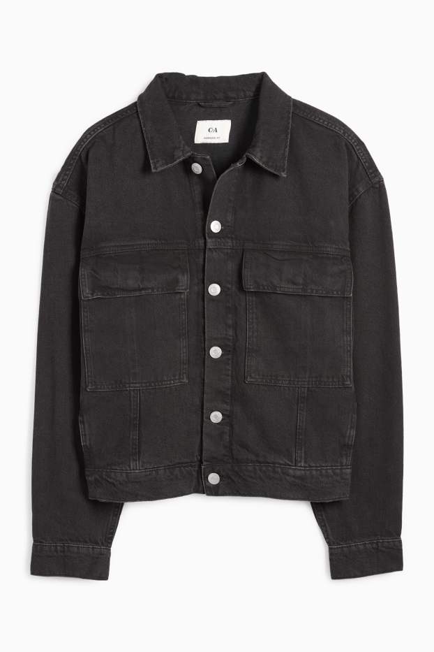 Herren - Oversized-Jeansjacke - dunkeljeansgrau