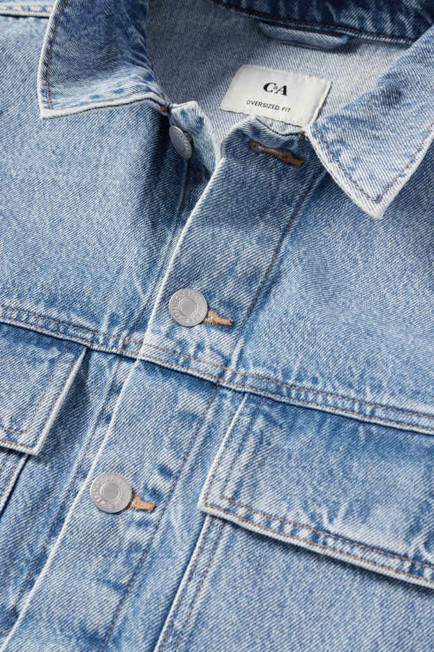 Herren - Oversized-Jeansjacke - helljeansblau