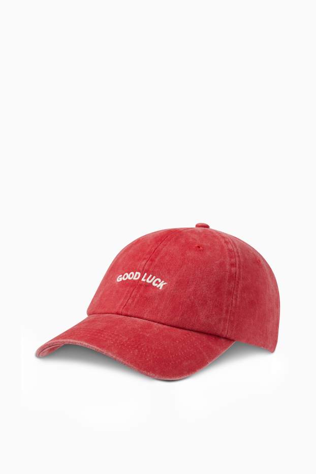 Hommes - Casquette - rouge foncé