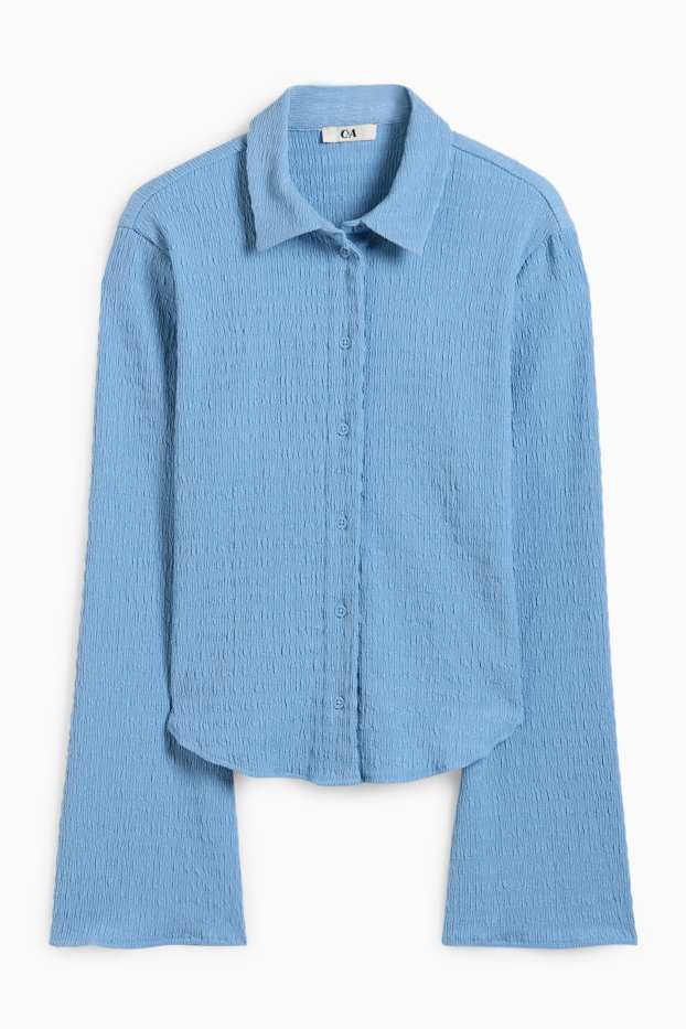 Femmes - Chemisier - texturé - bleu
