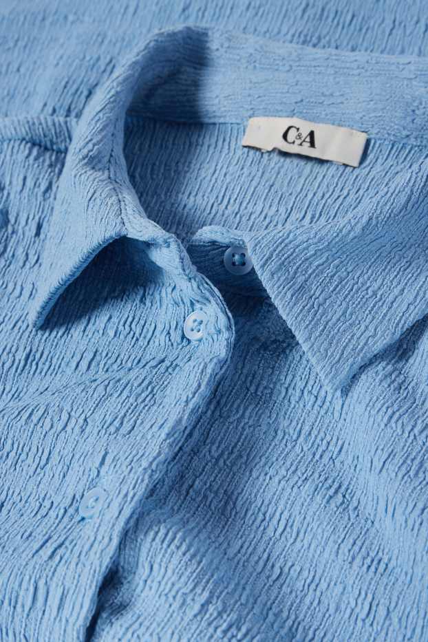 Femmes - Chemisier - texturé - bleu