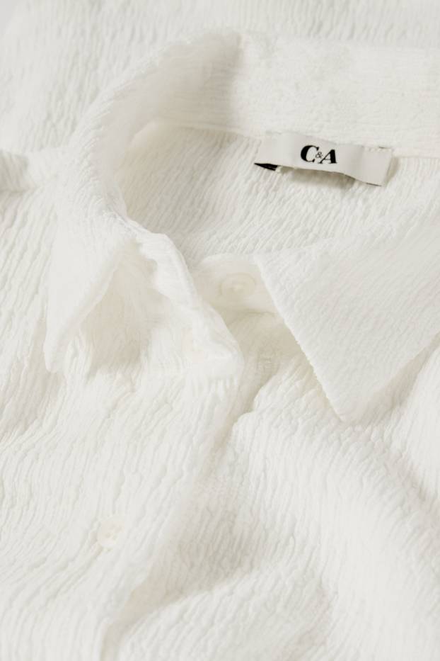 Femmes - Chemisier - texturé - blanc crème