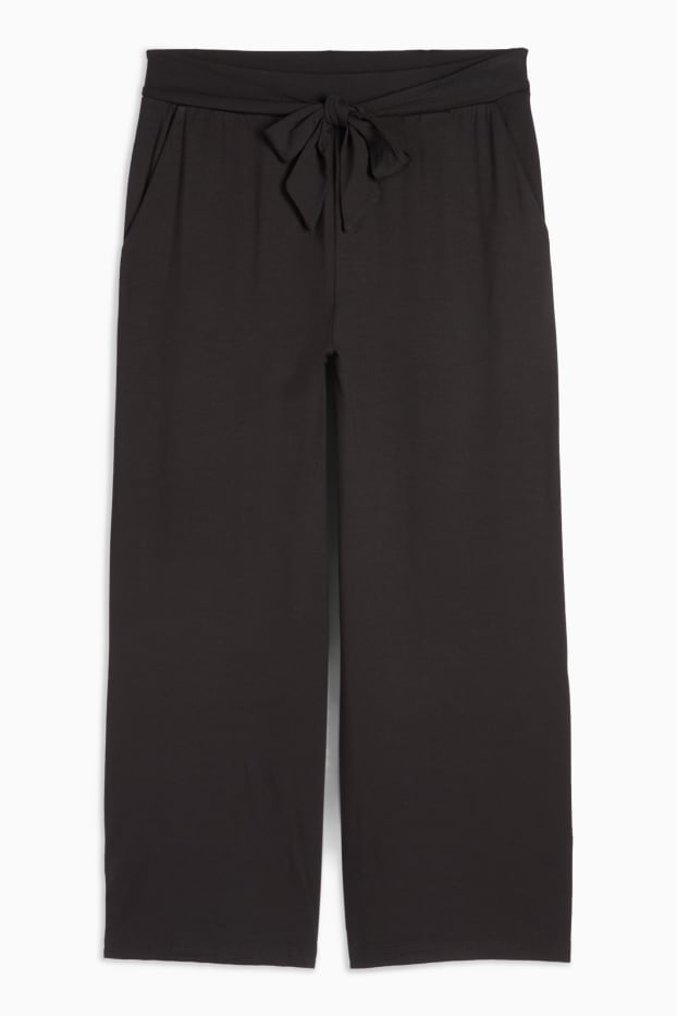 Damen - Jersey-Hose - Mid Waist - Straight Fit - schwarz