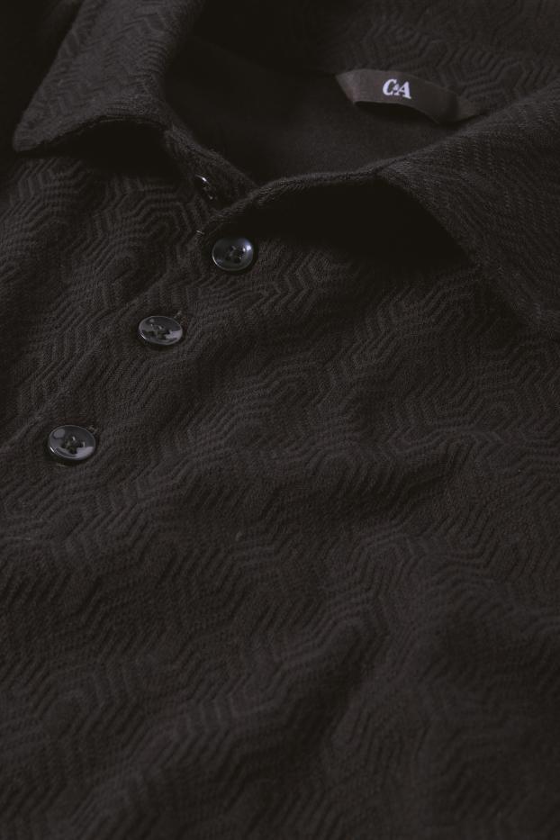 Hommes - Polo - texturé - noir