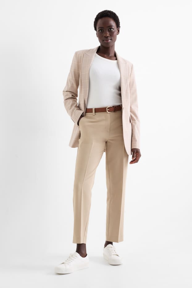 Dona - Pantalons formals - high waist - tapered fit - beix