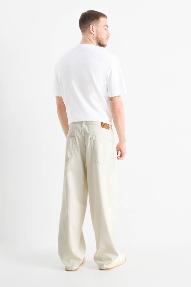 Bărbați - Baggy jeans - alb-crem