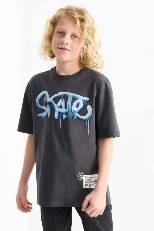 Kinderen: jongens - Skate - T-shirt - zwart