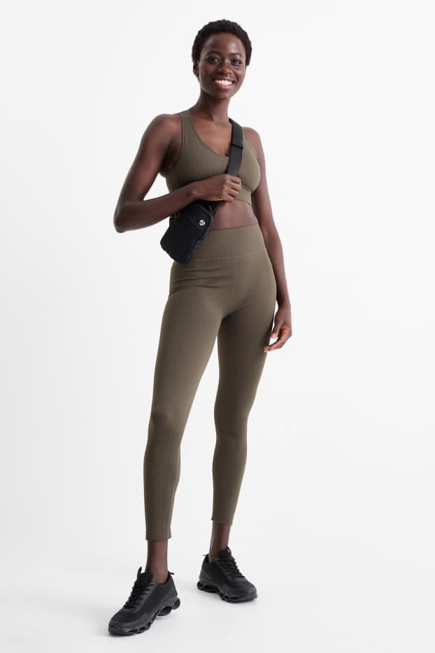 Femmes - Legging de sport - sans coutures - gris foncé