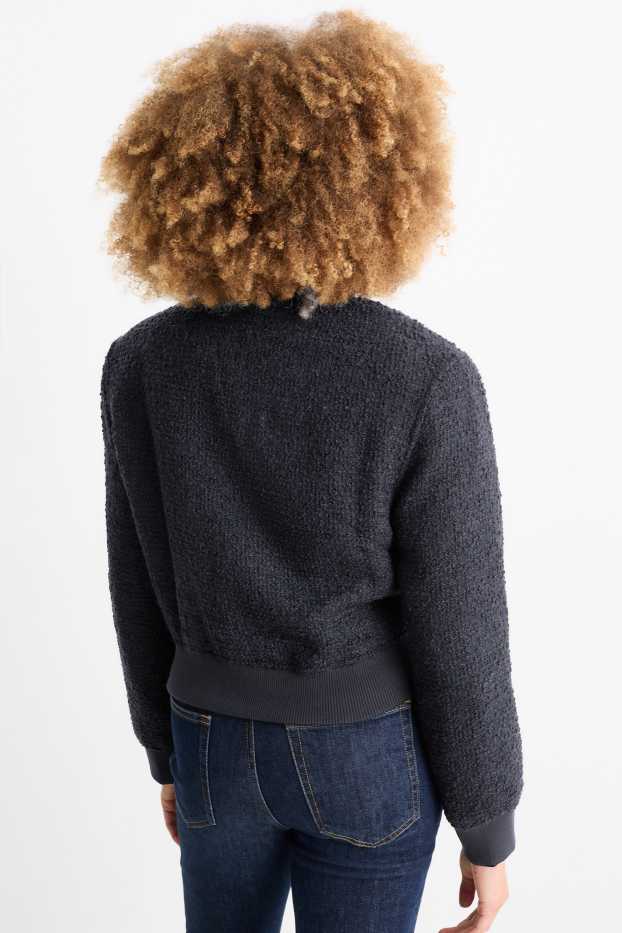Mujer - Cazadora de bouclé - azul oscuro