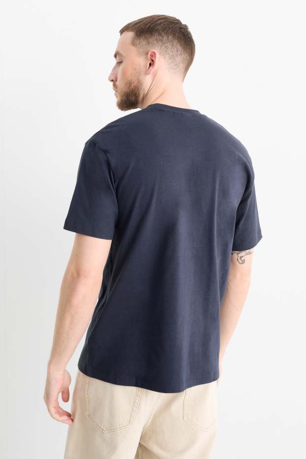 Heren - T-shirt - relaxed fit - donkerblauw