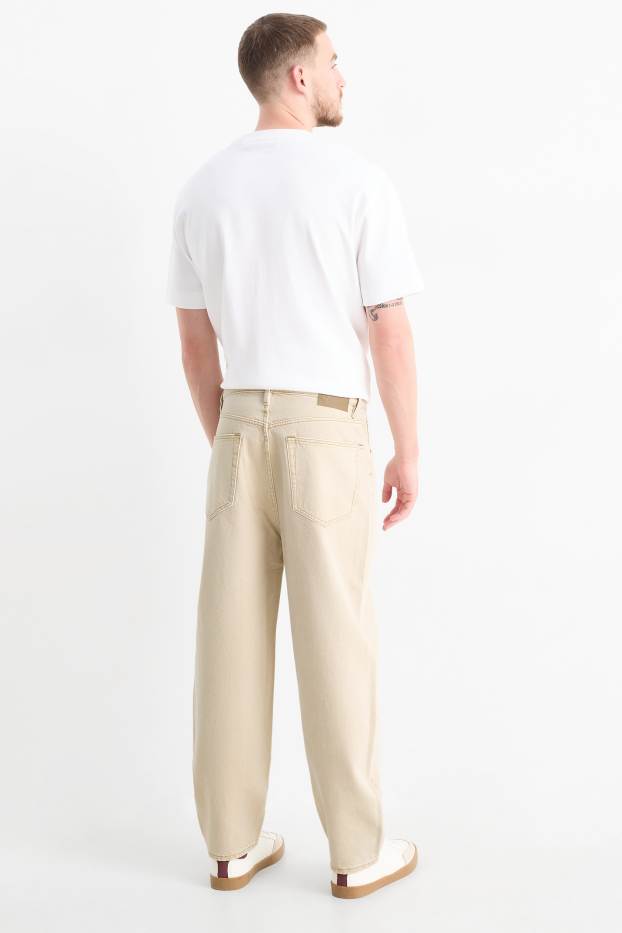 Pánské - Baggy jeans - světle béžová