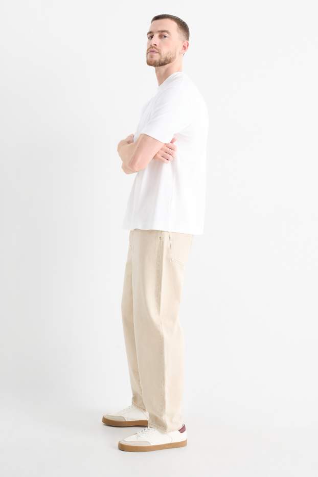 Pánské - Baggy jeans - světle béžová