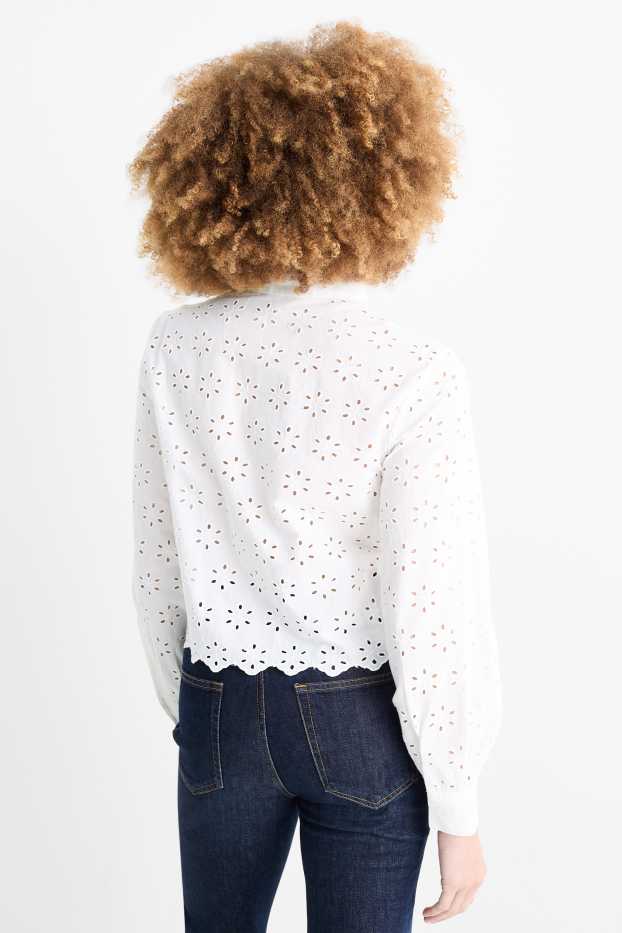 Dona - Brusa - brodat anglès - blanc trencat