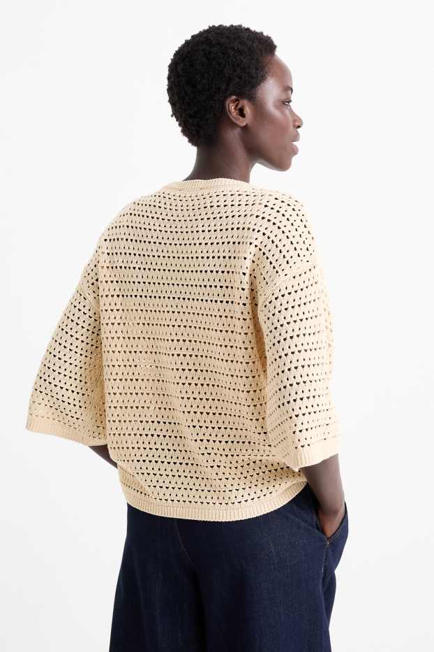 Damen - Pullover - beige