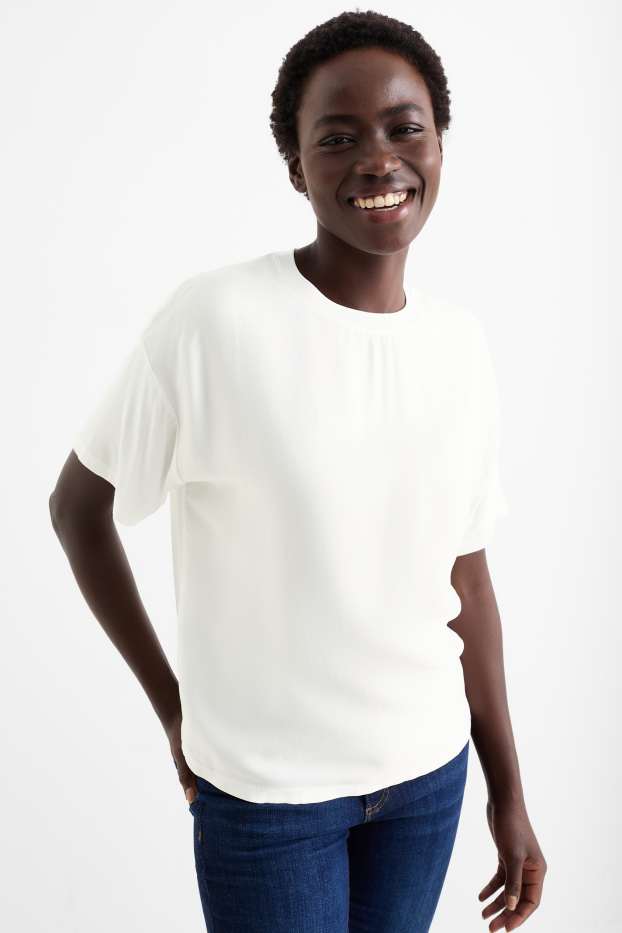 Femmes - T-shirt - blanc crème