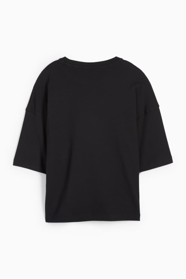Femmes - T-shirt basique - oversize - noir