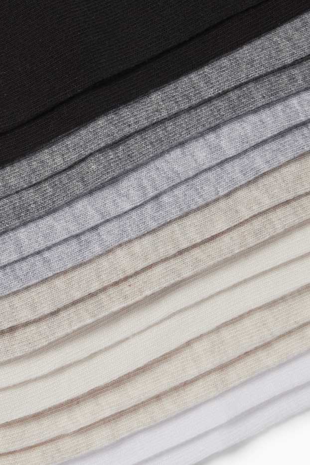 Dámské - Multipack 7 ks - ponožky do tenisek s motivem - dny v týdnu - černá/béžová